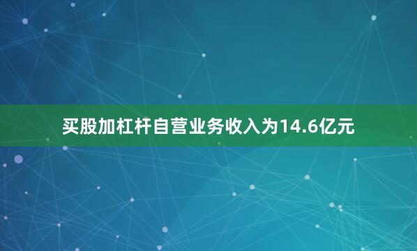 买股加杠杆自营业务收入为14.6亿元